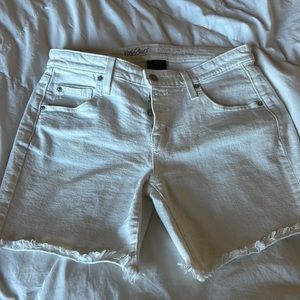 White jean shorts